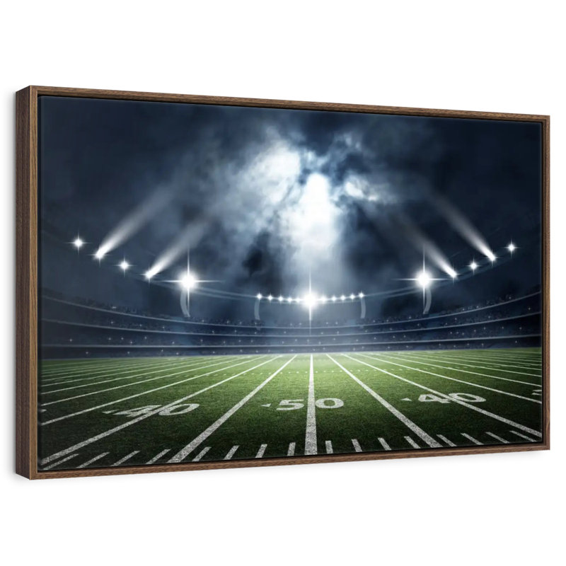 Grand stade de football, Cadre flottant noyer, 43 po x 29 po