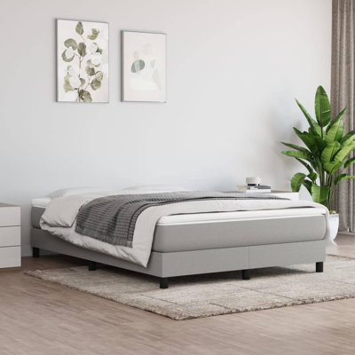 Bed Frame Box Spring Platform Bed Base Frame Mattress Foundation Fabric