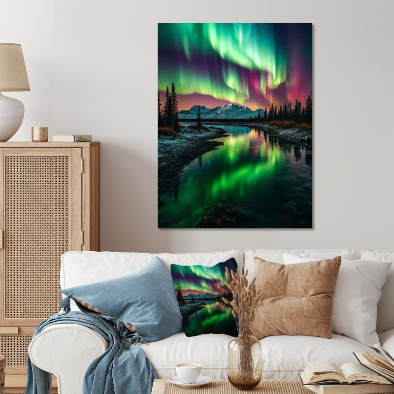 Yukon Northern Lights Beauty III - reproduction d'art sans cadre sur métal, H 40 po x l 30 po x P 1 po