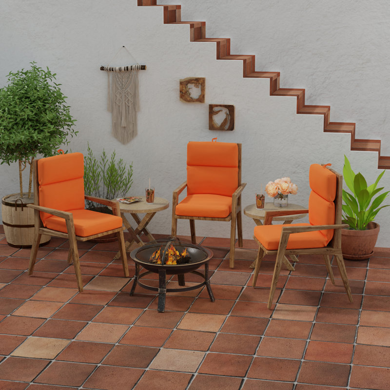22" x 44" Outdoor Chair Cushion with Ties and Loop, Canvas Tuscan
