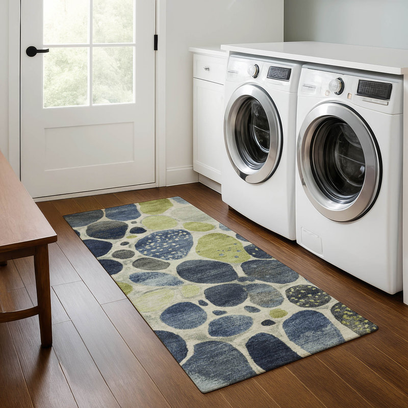 Tapis géométrique de qualité supérieure lavable à la machine, Tapis de couloir 2 pi 3 po x 7 pi 6 po