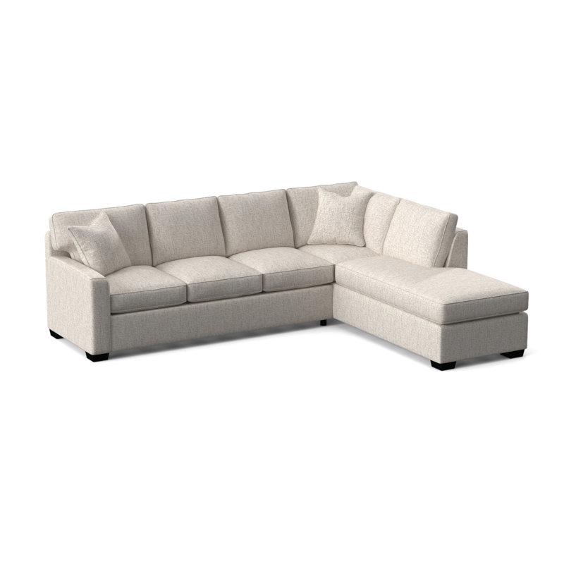 Frye Chaise Sectional, Black, Right Hand Facing, Snow Crypton Performance; 0884-91