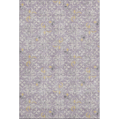 Premium Machine Washable Prisco Lavender Rug