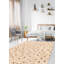 Tapis beige / brun en cuir de vache à carreaux Arundell
