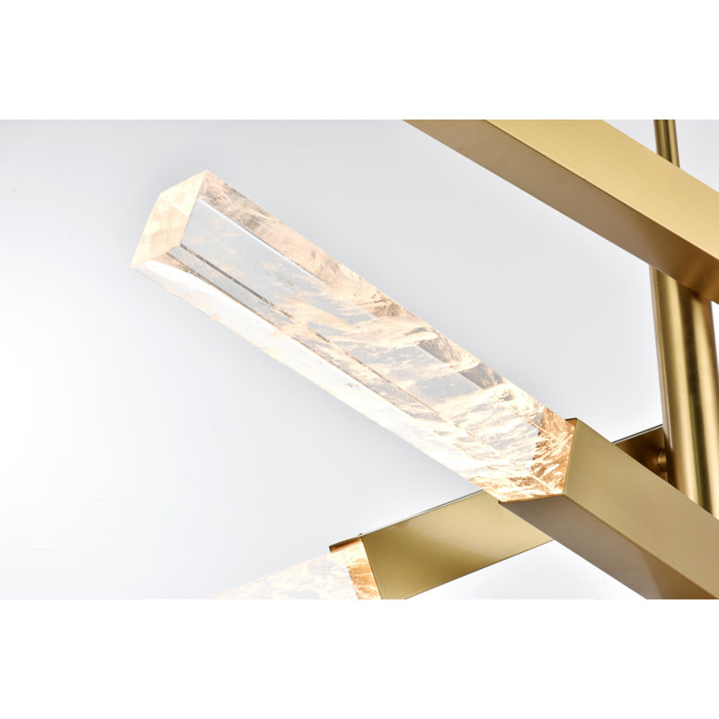 Luminaire suspendu 4 barres Axil, Or satiné