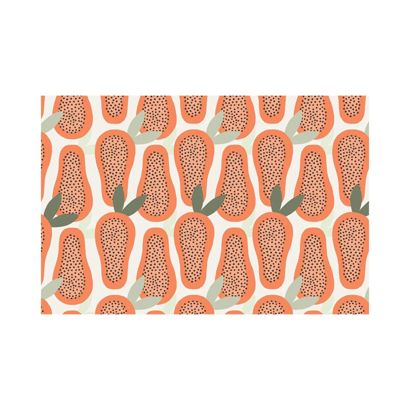 Papaya Pattern - Wrapped Canvas Painting, 20.32 cm H x 30.48 cm W