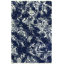 Tapis bleu / ivoire en laine noué à la main à motif abstrait 4 pi 0 po x 6 pi 1 po Oteka