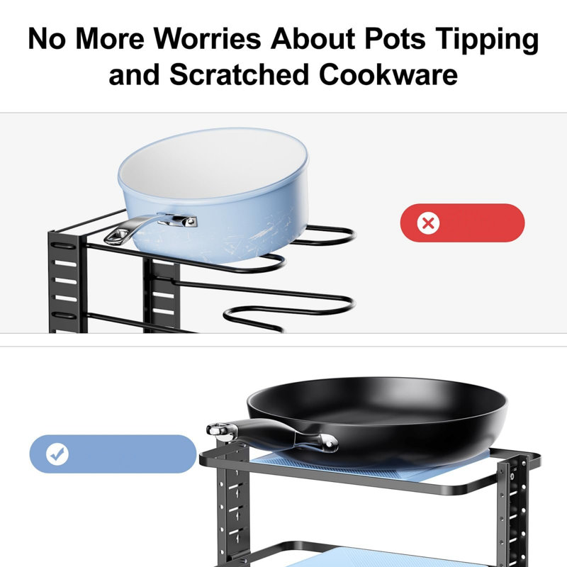 Iron Countertop / Cabinet Pot Rack, Black
