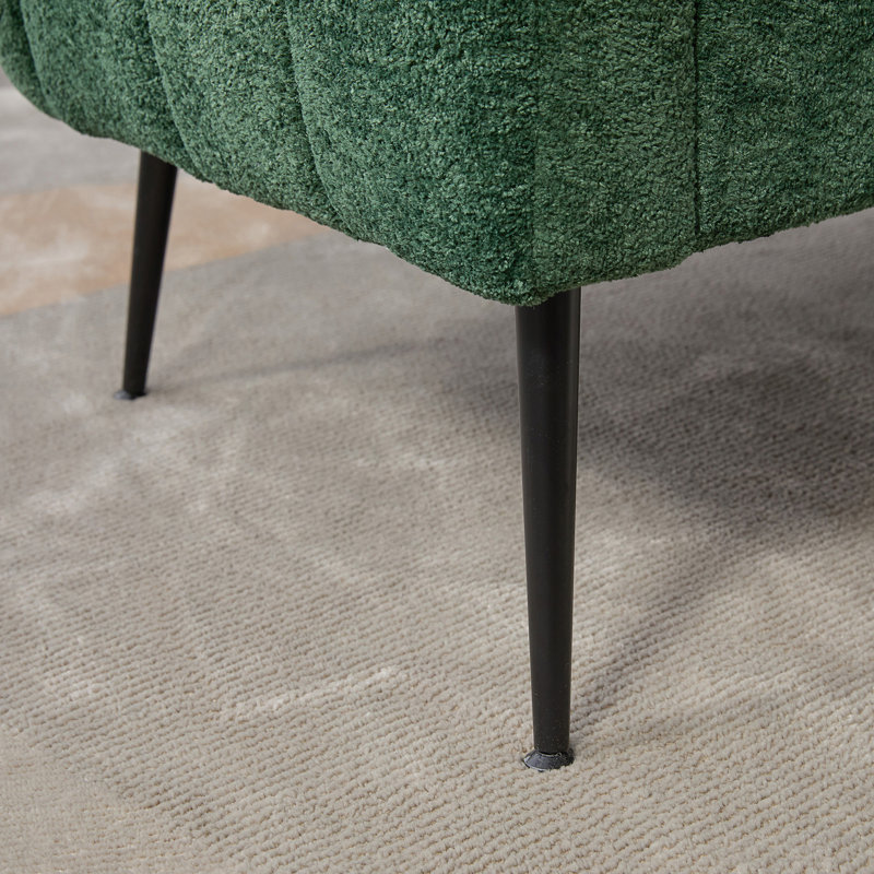 50.2'' Wide Upholstered Loveseat Couch, Modern Glam Small Settee With Metal Legs, Green
