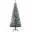 Grand arbre de Noël artificiel mince enneigé floqué de neige avec branches et pointes réalistes