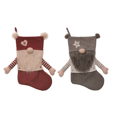  Ensemble de 2 chaussettes de Noël en tissu
