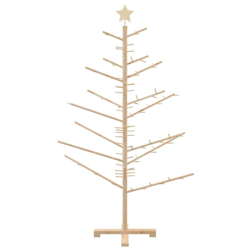 Wooden Christmas Tree with Stand Solid pine wood, Natural, 150cm H