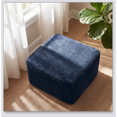 Pouf carré ottoman rembourré en velours côtelé doux avec coussin pour un confort optimal dans le salon et la chambre.