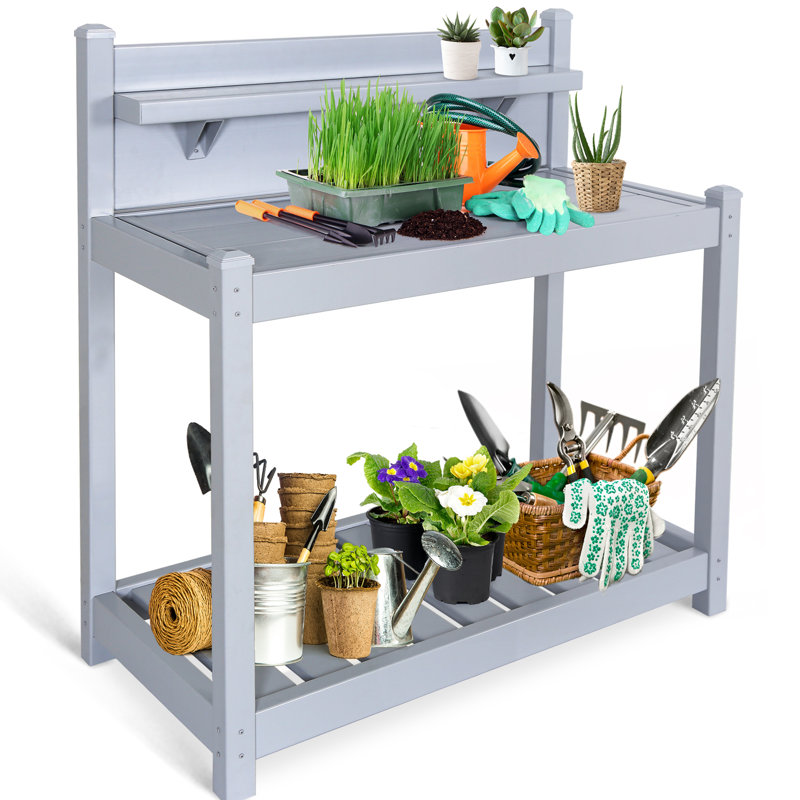 Table de jardin en vinyle, Gris