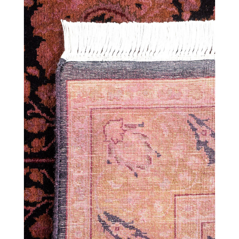 Tapis rose noué à la main de conception unique Holsworth - rose