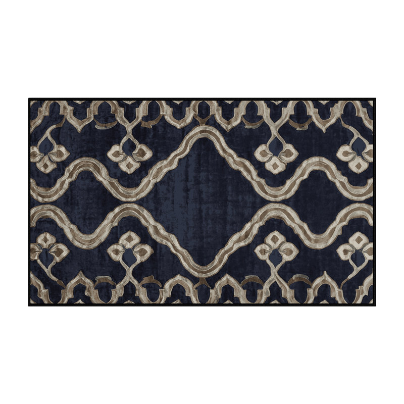 Machine Washable Gray Area Rug, Rectangle 7' x 10'