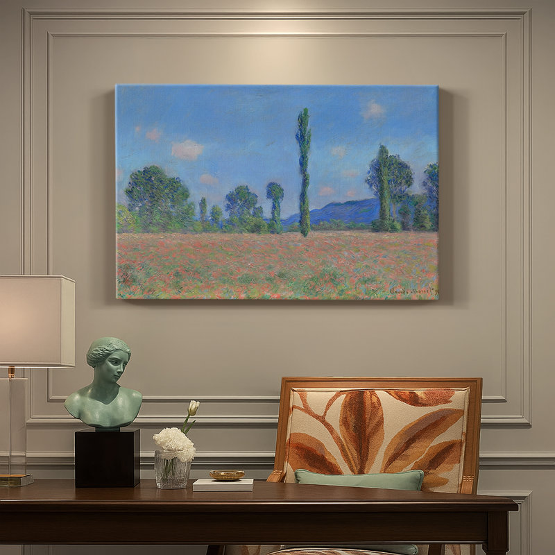 Poppy Field, Giverny-Claude Monet-Gallery Wrapped Canvas-1891, 40x60