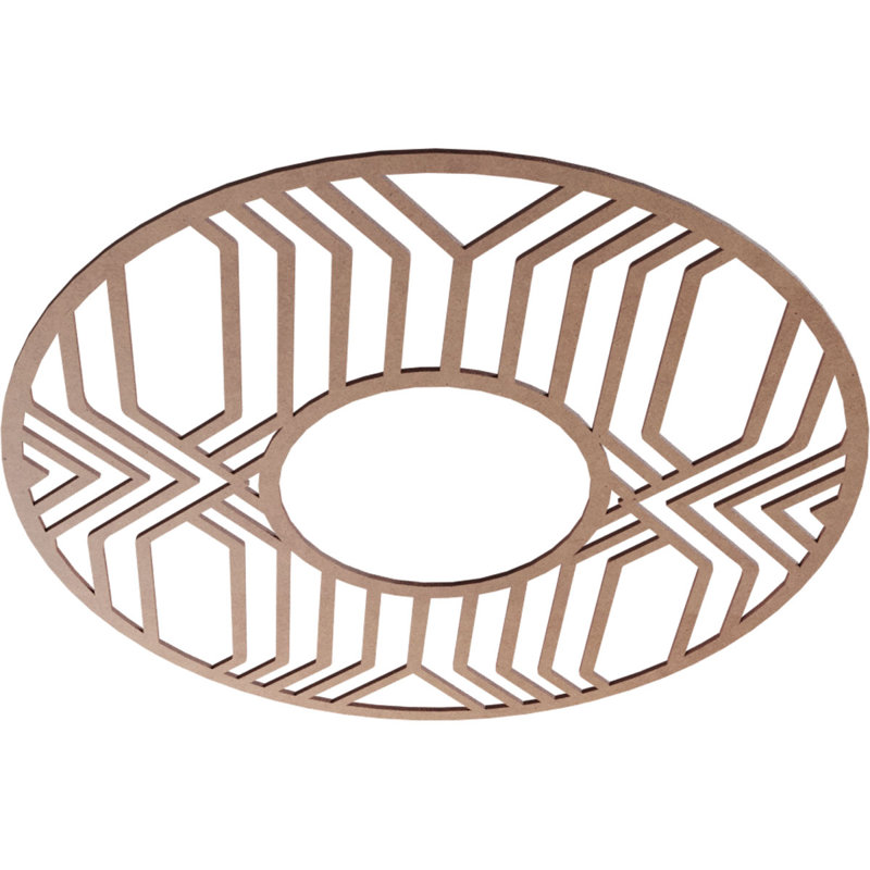 Empire Fretwork Pierced Ceiling Medallion, 36" H x 36" W x 0.38" D, Wood (Paint Grade)