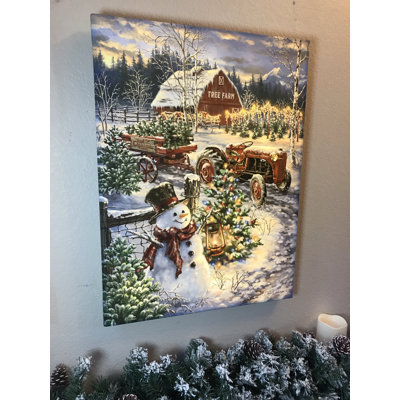 «Christmas Tree Farm» 18 x 24 entièrement imprimée à DEL ColorChange