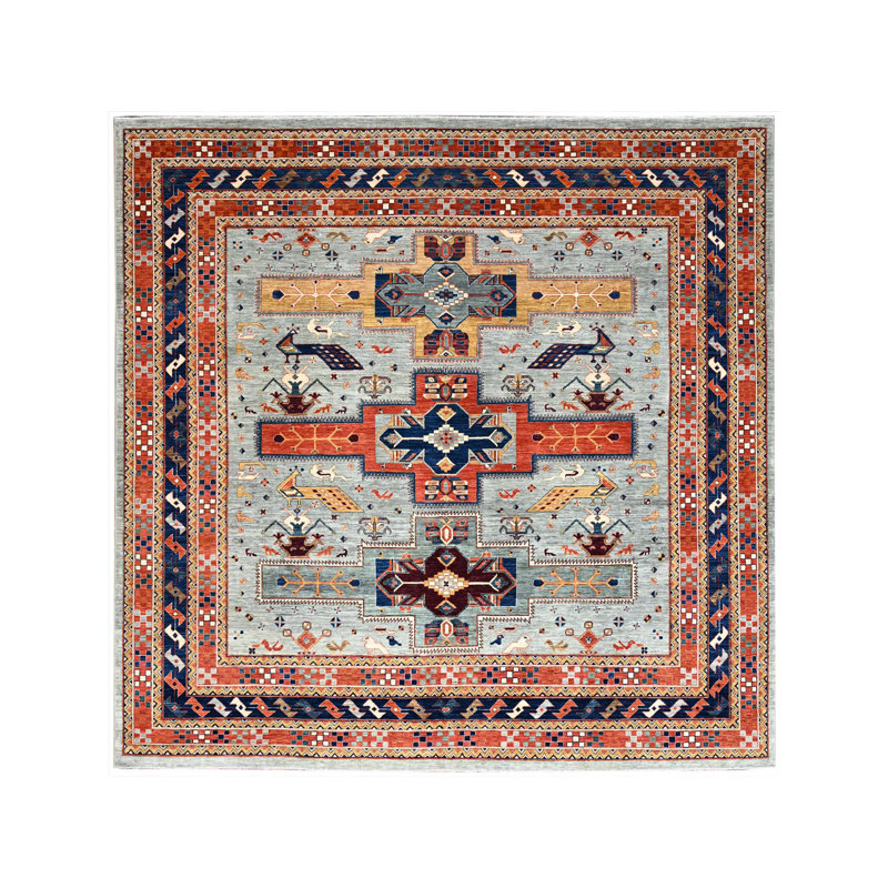 Tapis gris Krypton 10 pi x 10 pi en laine nouée à la main 200 KPSI 4A2F73D31F654B6FA482BCE87860A7A5