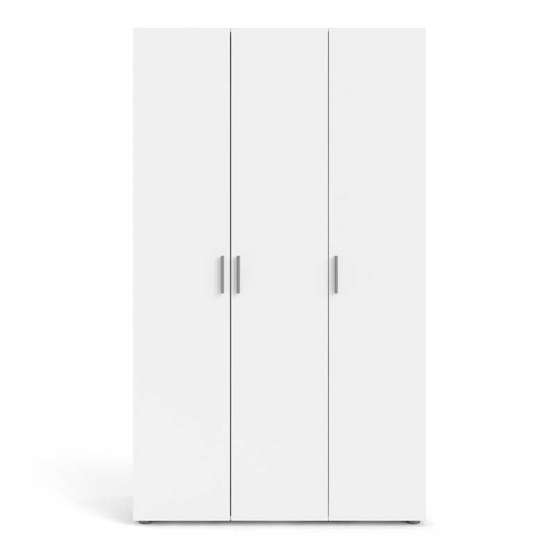 Diamone 3 Door Manufactured Wood Wardrobe, White