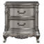 Table de chevet 2 tiroirs Antique Platinum