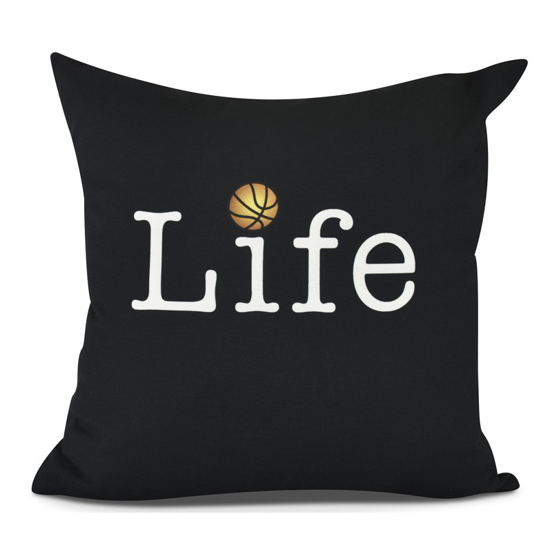 Goals, Gourds, And Gatherings Outdoor Reversible Throw Pillow, Black, 18" H x 18" W