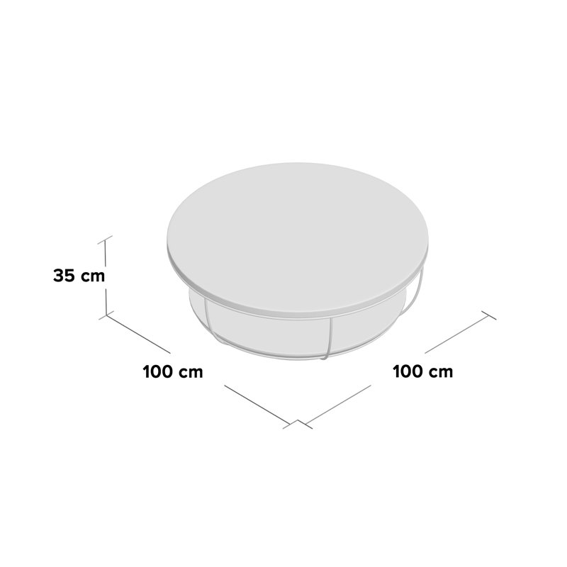 Sandrine Solid Coffee Table, Brut
