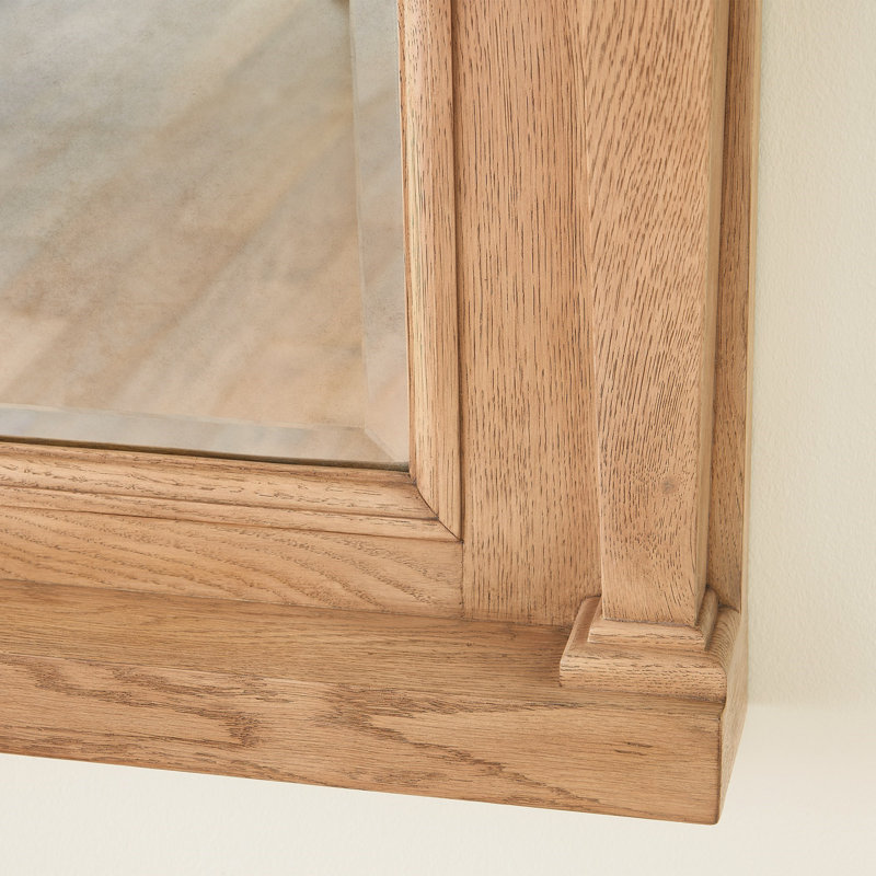 Josephine Square Solid Wood Mirror, Oak Wood