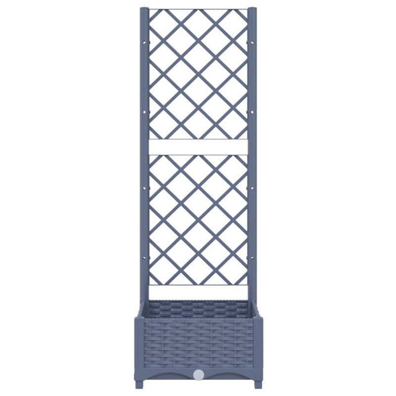 Ebern Designs Garden Planter With Trellis 15.7"X15.7"X47.8" PP, Dark Gray