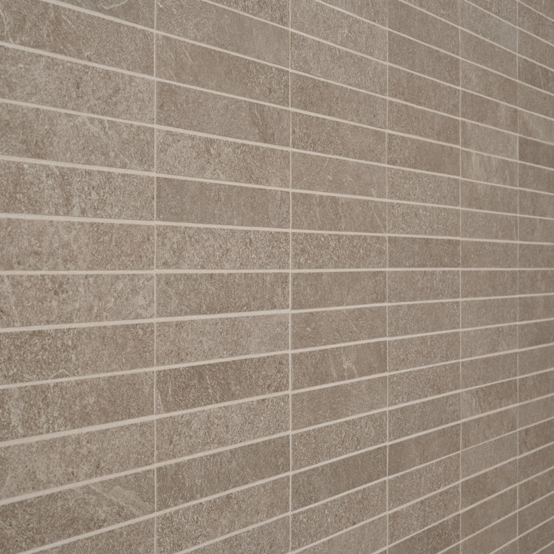 Monolith 11.81 In. X 11.81 In. Stacked Matte Porcelain Mosaic Floor And Wall Tile (5.76 Sq. Ft. / Case), Caramel Brown