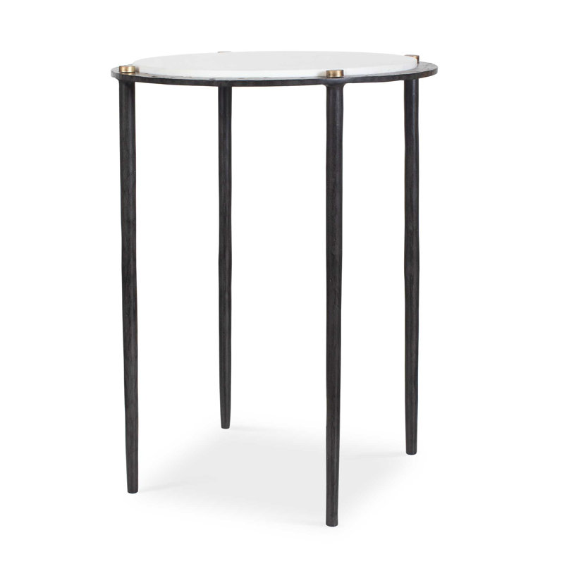 Uttermost Wren Round White Marble Accent Table