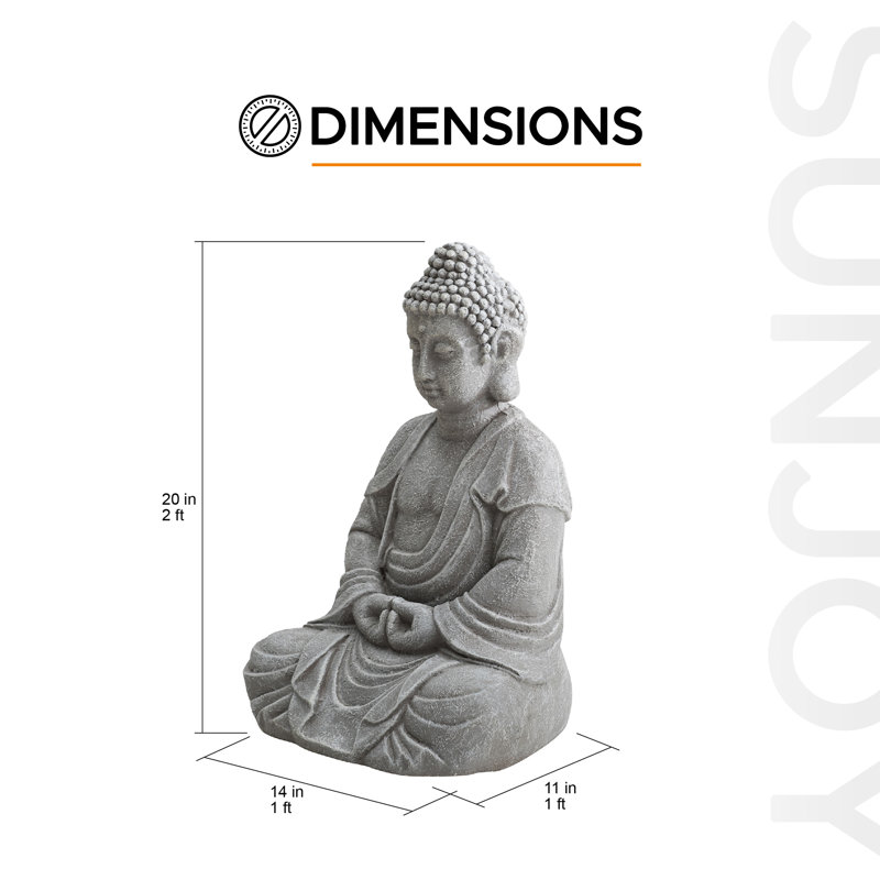 Waterloo Kaolin Clay Buddha Garden Statue