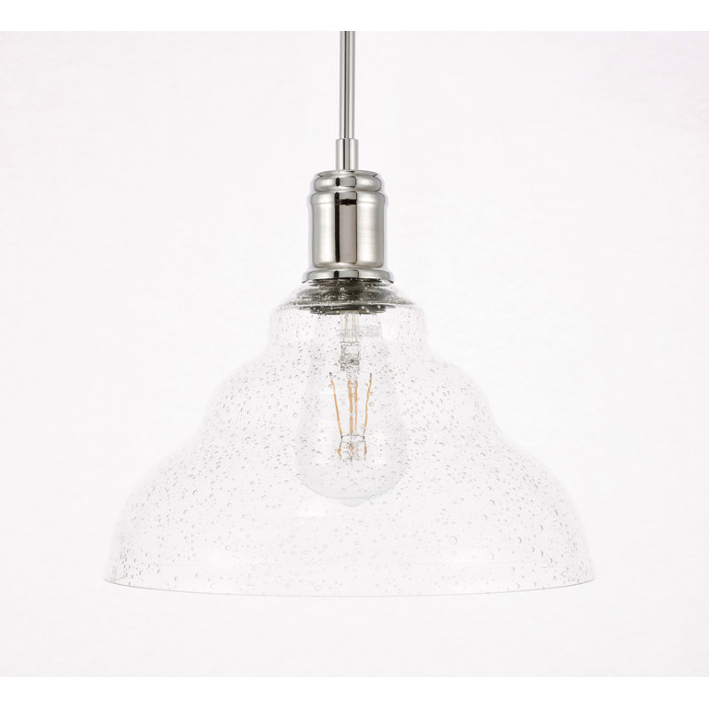 Vernia 1 - Light Single Pendant, Chrome, 10" H x 11" W x 11" D
