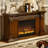 59.06"Brown Vintage Solid Wood Simulated Flame Electric Fireplace-2128304566