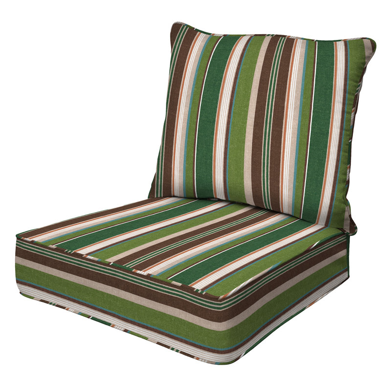Meridian Outdoor Deep Seating Cushion Set – Comfortable, Durable, Weather-Resistant Design, Stripe Pine Green