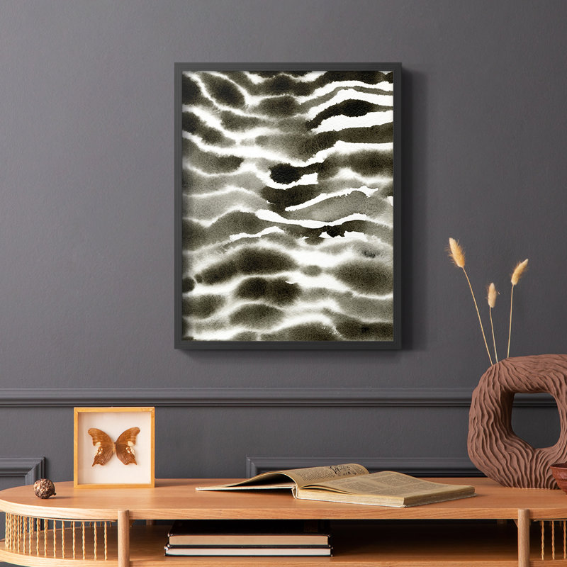 Impression encadrée Jungle Stripe II - bois massif, H 28 po x l 22 po, Noir