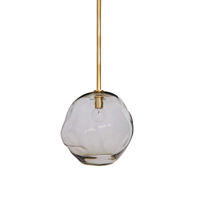 Luminaire suspendu en fusion avec verre fumé, H 54,75 po x l 9 po x P 9 po
