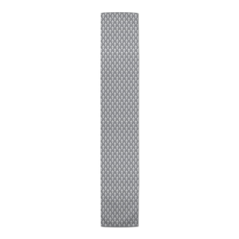 Chelene Rectangle Striped Polyester Table Runner, 16" D x 72" L, Gray, Botanical