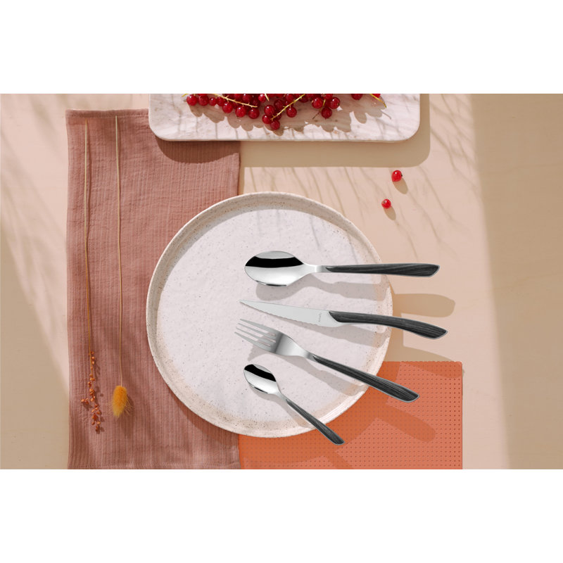 Ensemble de couverts 24 pièces Eclat, service pour 6, Noir
