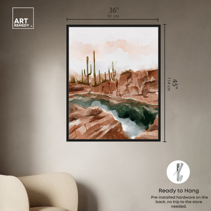Hot Springs en juin, Cadre noir, H 46 po x l 37 po