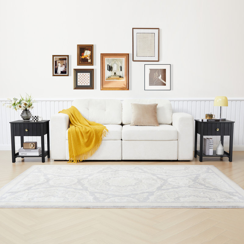 2 - Drawer End Table Set, Black