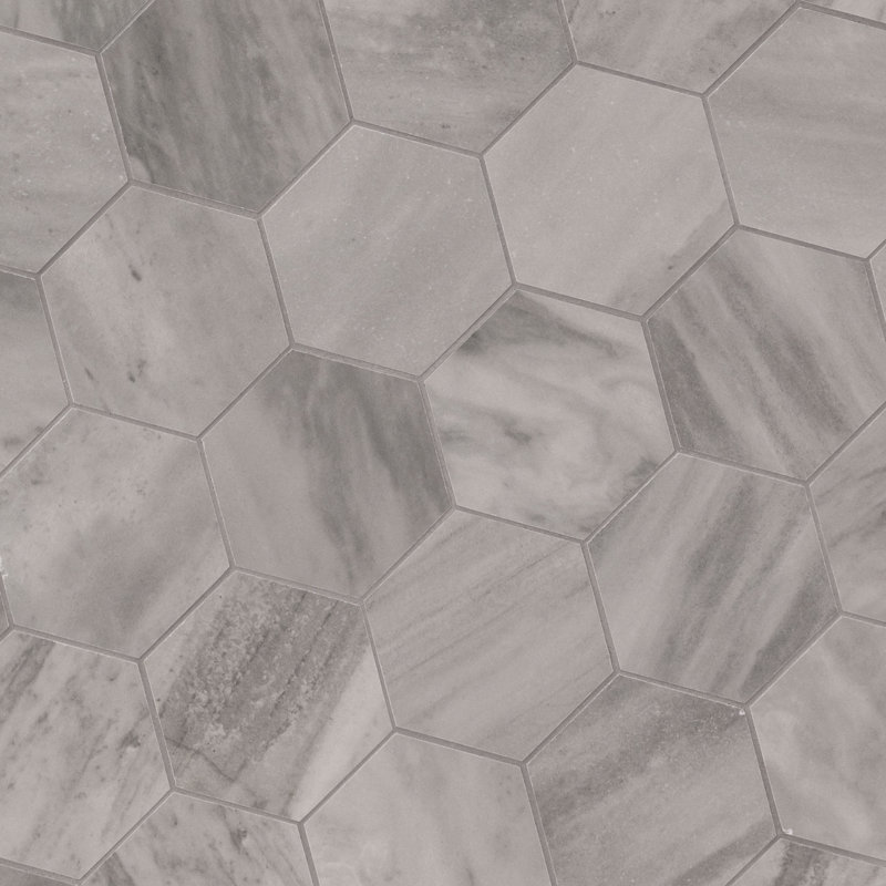 Ardena 12 in. x 12 in. Matte Porcelain Hexagon Stone Look Floor and Wall Tile, Mist Nero