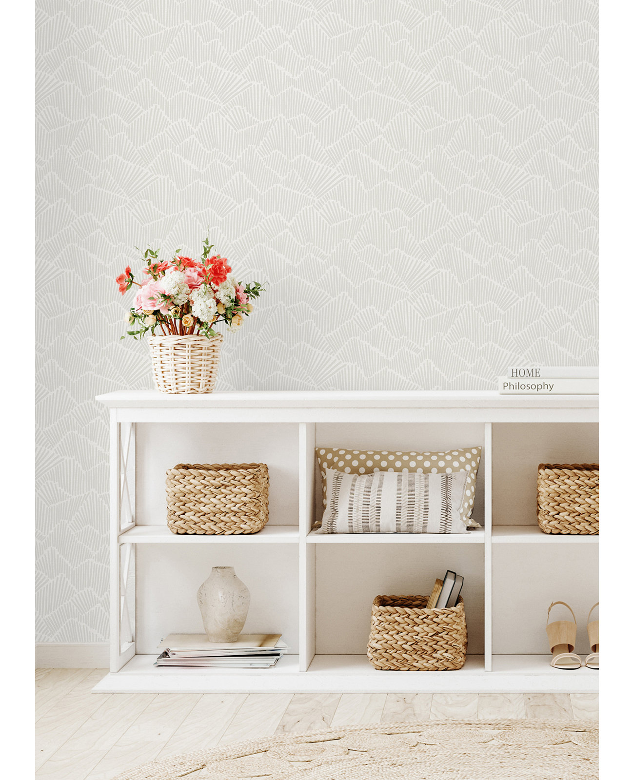 Adames Modern Peel & Stick Geometric Wallpaper, Gray