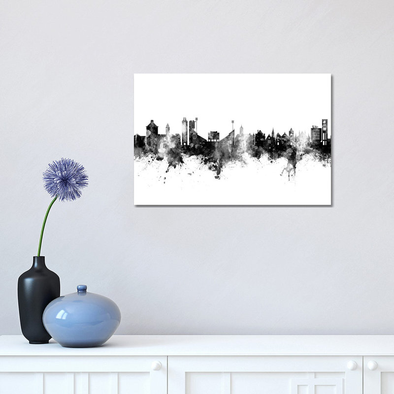 Lawrence Kansas Skyline by Michael Tompsett - 1 Piece Wall Art on Canvas, 30.48cm H x 45.72cm W x 1.91cm D, Wrapped Canvas