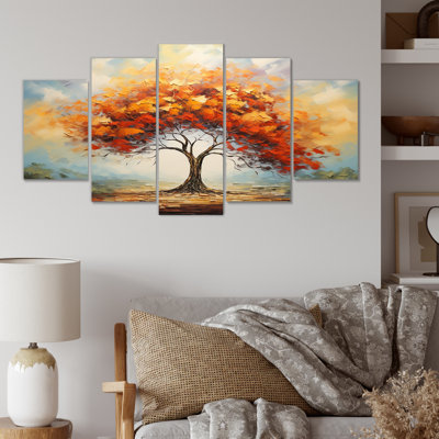 Arbre africain «Spirit of the Wild I» - art mural multi-panneaux africain pour salon
