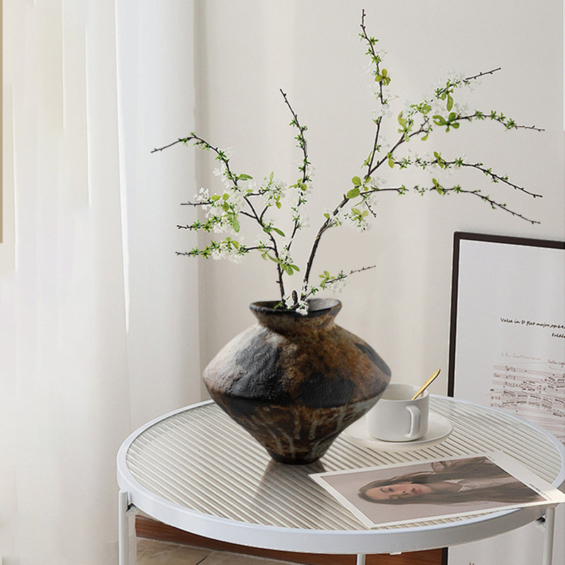 Vase en céramique, vase à fleurs de ferme, vase décoratif pour table