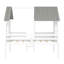 Lit mezzanine simple de taille simple avec fenêtres latérales - Structure de jeu en bois de pin blanc et gris