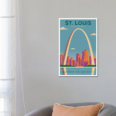 St. Louis Travel Poster by Jim Zahniser - Wrapped Canvas Print