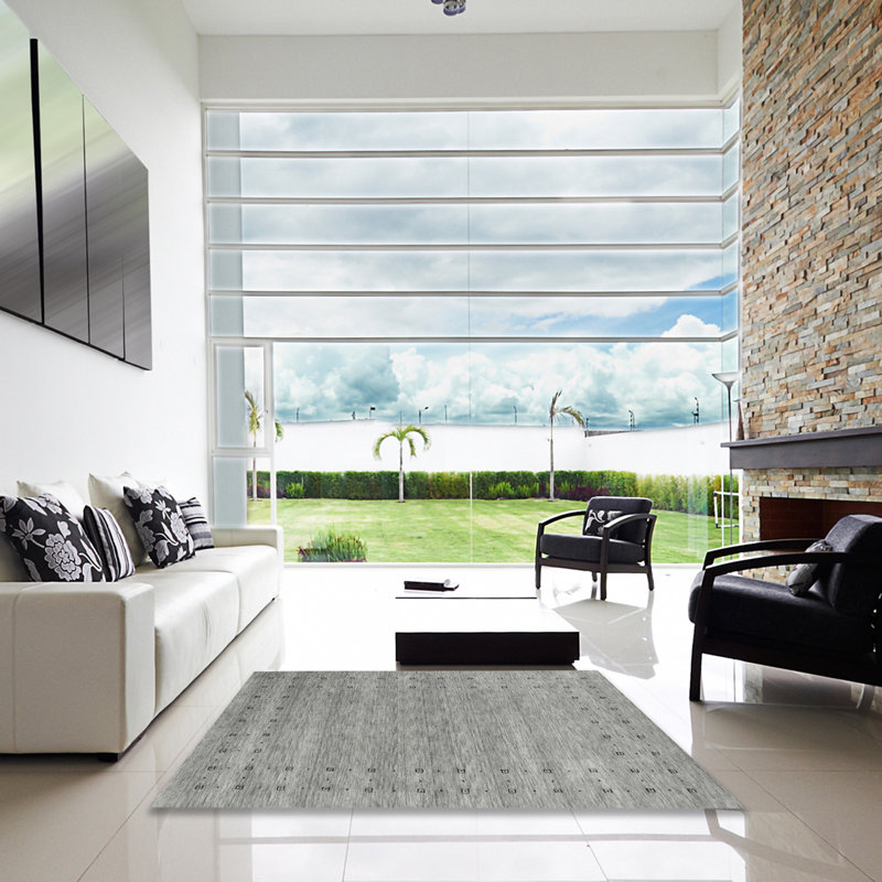 Tapis contemporain gris, Carré 4 pi